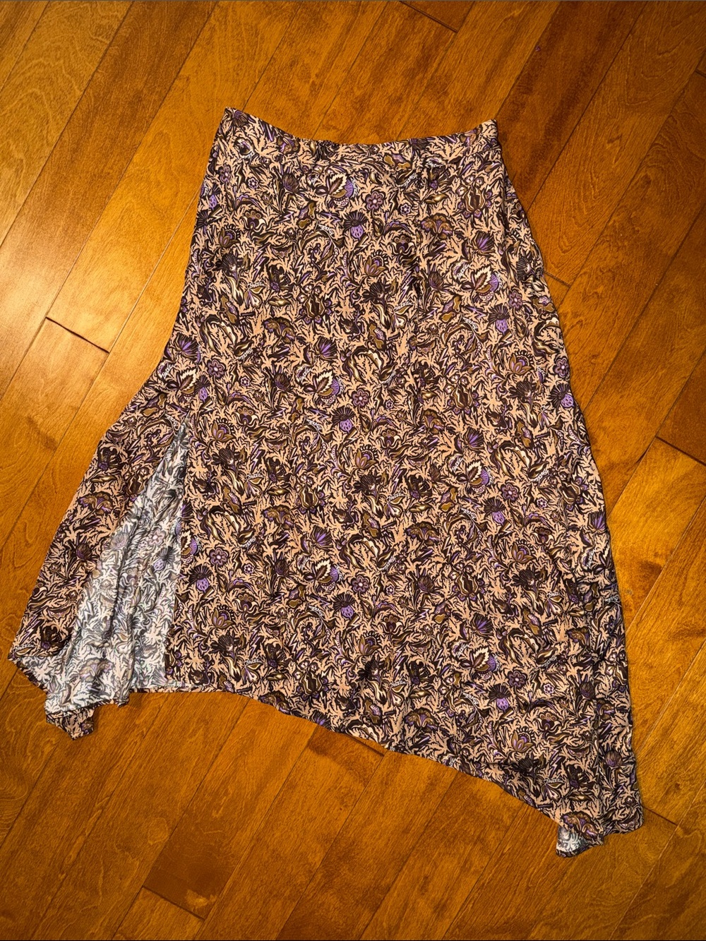 Zadig & Voltaire Purple Floral Asymmetrical Skirt